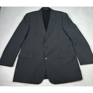 Brooks Brothers Blazer Mens 44L Stretch Gray Sports Jacket Wool Made In Israel